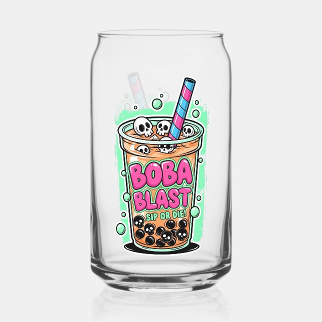 Boba Blast – Sip or Die!  Can Glass (Front)