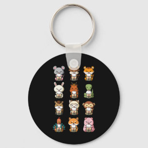 Boba Bubble Milk Tea Chinese Zodiacs Animal Lunar Keychain