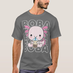 Boba Bubble Milk Tea Cute Anime Kawaii Axolotl Tee