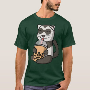 Boba Bubble Milk Tea Ferret Pet Premium T-Shirt