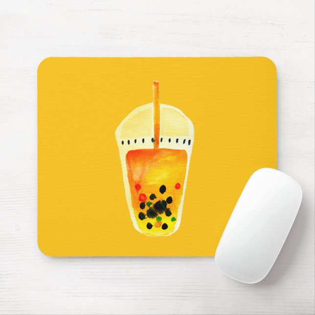 Boba Bubble tea art illustration Mouse Pad (With Mouse)