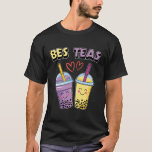 Boba Bubble Tea Bes Teas Kawaii Bestie Purple Yell T-Shirt