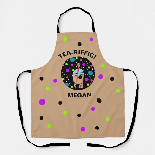 Boba Bubble Tea  - Customizable Apron (Front)