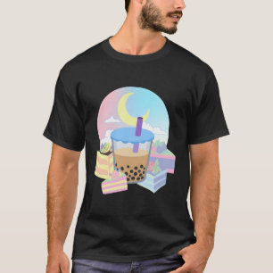 Boba Bubble Tea Milk Tea Kawaii Tapioca Moon Cake T-Shirt