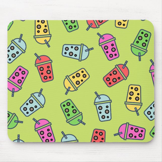 Boba Bubble Tea Pattern Mouse Pad (Front)