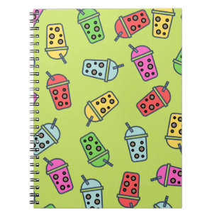 Boba Bubble Tea Pattern Notebook