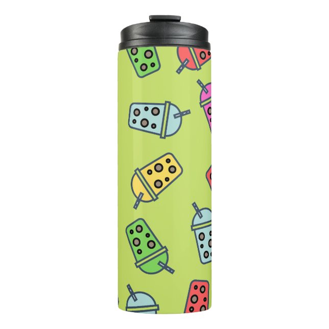 Boba Bubble Tea Pattern Thermal Tumbler (Front)