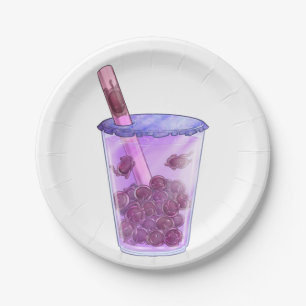 Boba Cats Paper Plate