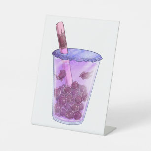 Boba Cats Pedestal Sign