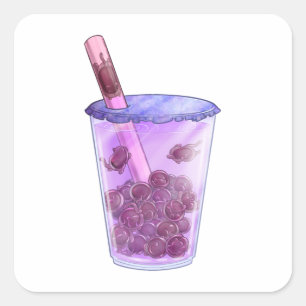 Boba Cats Square Sticker