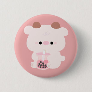 Boba Cow 2 Inch Round Button