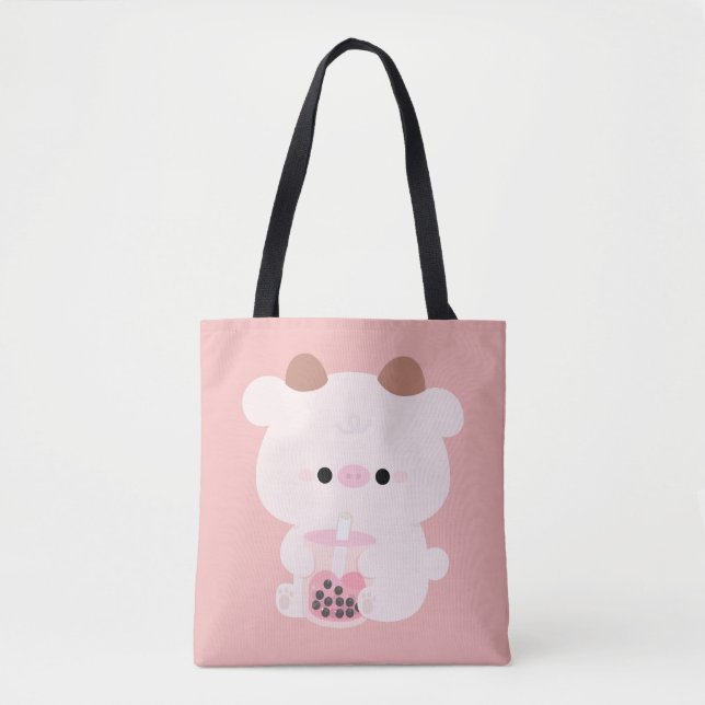 Boba Cow Tote Bag (Front)