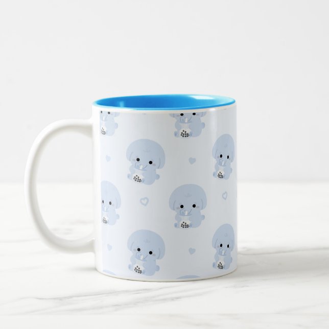 Boba Elephant Two-Tone Coffee Mug (Left)