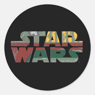 Boba Fett Style Star Wars Logo Classic Round Sticker
