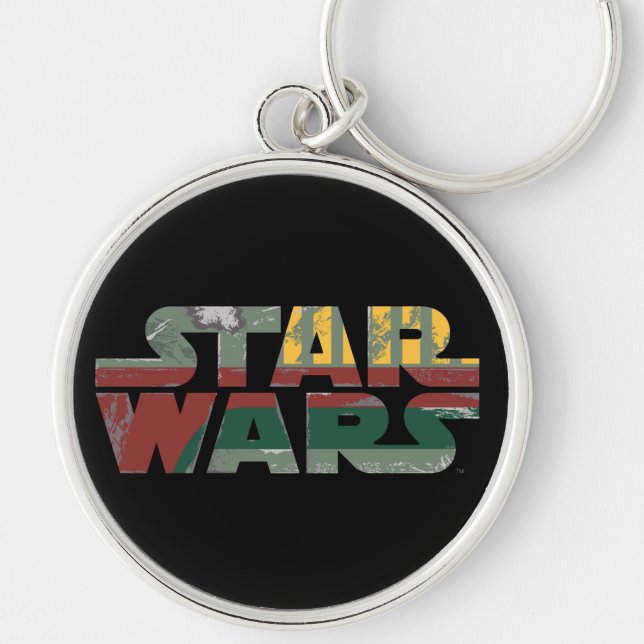 Boba Fett Style Star Wars Logo Keychain (Front)