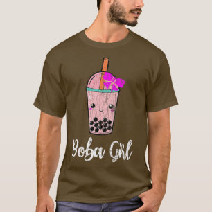 Boba Girl Funny Bubble Milk Tea Lover Graphic Prem T-Shirt
