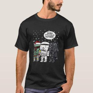 Boba It's Cold Outside Christmas Snow Galaxy Holid T-Shirt