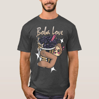 Boba Love Anime Bubble Tea Sloth  T-Shirt