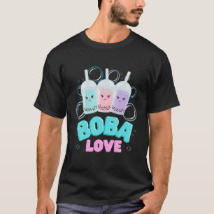 Boba Love Cute Kawaii Japanese Boba Bubble Tea T-Shirt