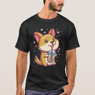 Boba Milk Tea Corgi Dog Puppy Lover Kawaii Japanes T-Shirt
