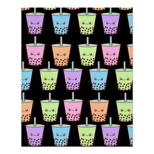 Boba Milk Tea Flavours Poster (Front)