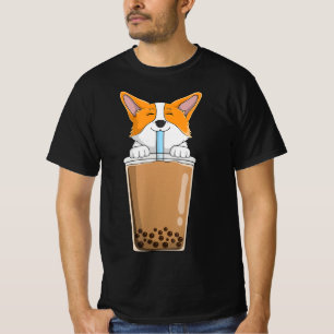 Boba Milk Tea Kawaii Corgi Puppy Japanese Anime St T-Shirt