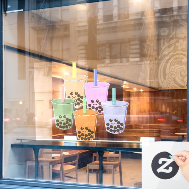 Boba on Parade Window Cling (Cafe Window)