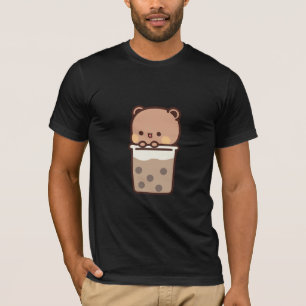Boba Panda Bear Loves Boba milk tea T-Shirt