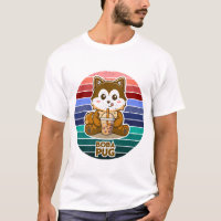 Boba Pug Bubble Tea Kawaii Retro Dog Lover Gift