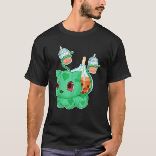 Boba Saur Bubble Tea Boba Monster Cute Funny Video T-Shirt