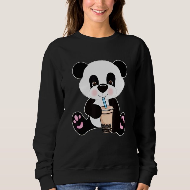 Boba Tapioca Pearls Bubble Milk Tea Drink Panda    Sweatshirt (Front)