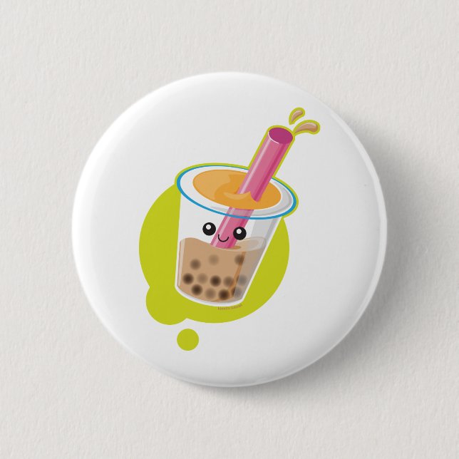 Boba Tea 2 Inch Round Button (Front)