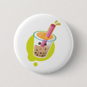 Boba Tea 2 Inch Round Button