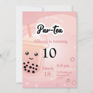 Boba Tea Birthday Party Invitation