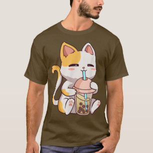 Boba Tea Bubble Cat Kawaii Neko Anime Cute Cat Bob T-Shirt