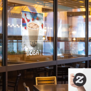 Boba Tea Bubble Drink Advertisement Window Cling