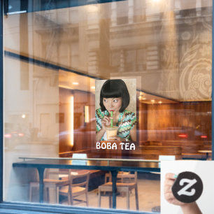 Boba Tea Bubble Drink Advertisement Window Cling