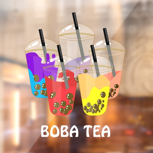 Boba Tea Bubble Drink Window Cling (Sheet 2)