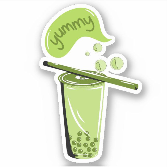 boba tea bubble milk matcha tea green tea lover  (Front)
