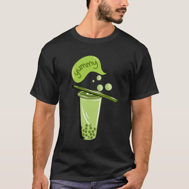 boba tea bubble milk matcha tea green tea lover  T-Shirt (Front)