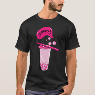 boba tea bubble milk matcha tea pink tea lover  T-Shirt