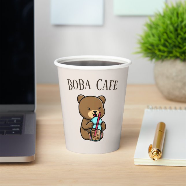 Boba Tea , Bubble milk tea Paper Cups (Insitu)