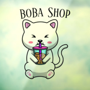 Boba Tea , Bubble milk tea Window Cling