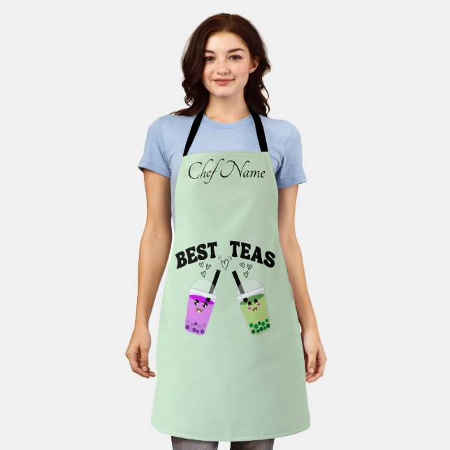 boba tea bubble tea baby  apron (Worn)