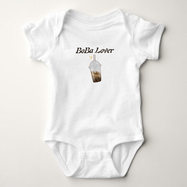boba tea bubble tea  baby bodysuit (Front)