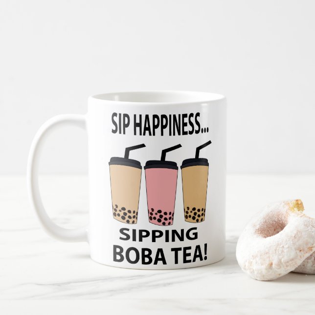 Boba Tea Bubble Tea  Coffee Mug (With Donut)