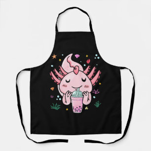 Boba Tea Bubble Tea Milk Tea Anime Axolotl Creepy Apron