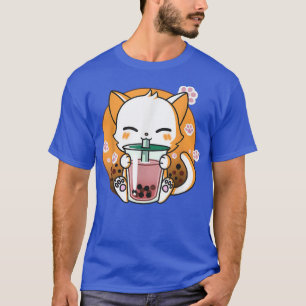Boba Tea Cat Bubble Tea Kawaii Anime Japanese Gift T-Shirt