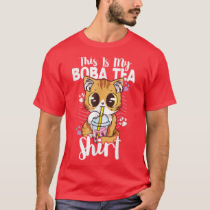 Boba Tea Cat Bubble Tea Kawaii Anime Japanese Milk T-Shirt