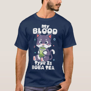 Boba Tea Cat Bubble Tea Kawaii Anime Japanese Milk T-Shirt